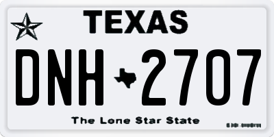 TX license plate DNH2707