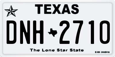 TX license plate DNH2710