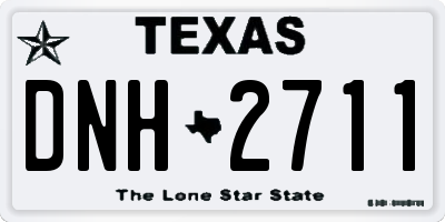 TX license plate DNH2711