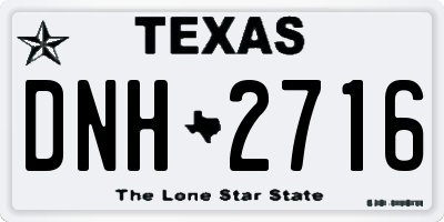 TX license plate DNH2716