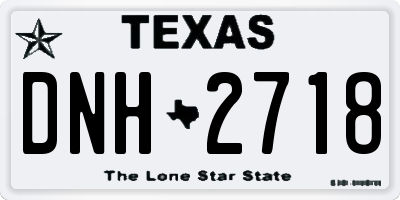 TX license plate DNH2718