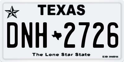 TX license plate DNH2726