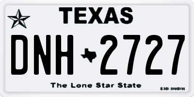 TX license plate DNH2727