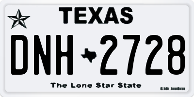 TX license plate DNH2728