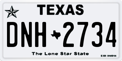 TX license plate DNH2734