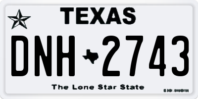 TX license plate DNH2743