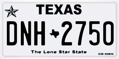 TX license plate DNH2750