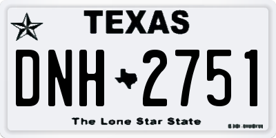 TX license plate DNH2751