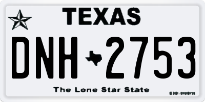 TX license plate DNH2753