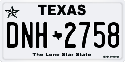 TX license plate DNH2758