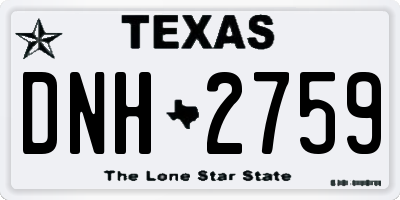 TX license plate DNH2759