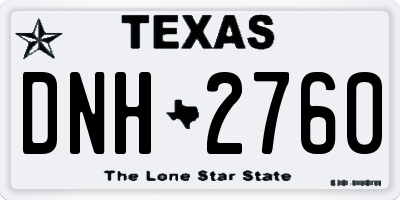 TX license plate DNH2760