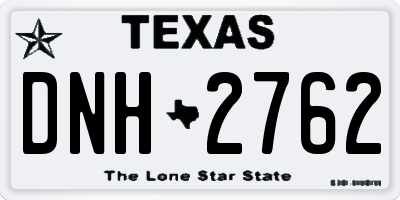TX license plate DNH2762