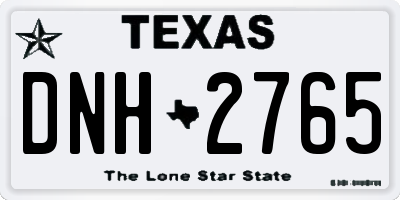 TX license plate DNH2765