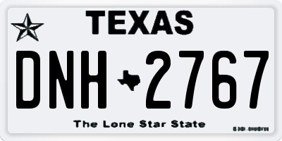 TX license plate DNH2767