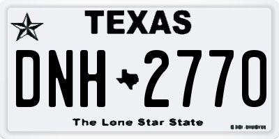 TX license plate DNH2770