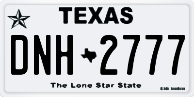 TX license plate DNH2777