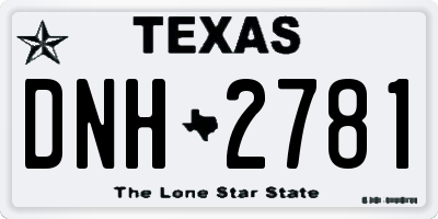 TX license plate DNH2781