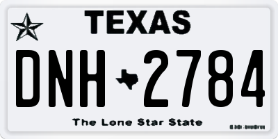 TX license plate DNH2784