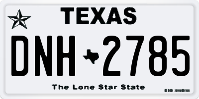 TX license plate DNH2785