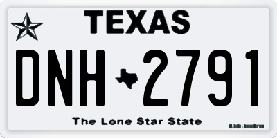 TX license plate DNH2791