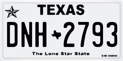 TX license plate DNH2793