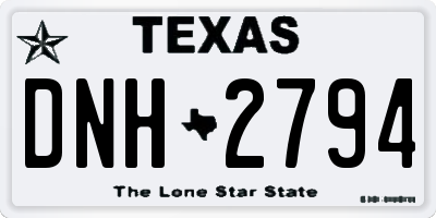 TX license plate DNH2794