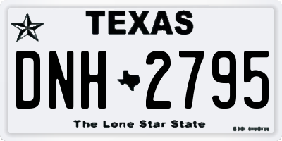 TX license plate DNH2795