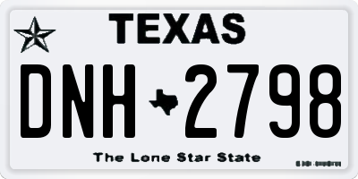 TX license plate DNH2798