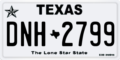 TX license plate DNH2799