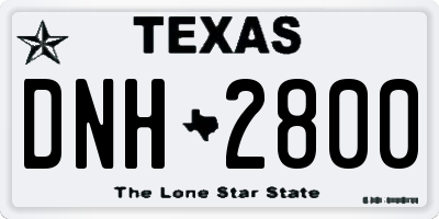 TX license plate DNH2800