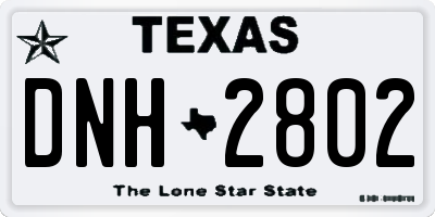 TX license plate DNH2802