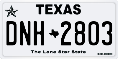 TX license plate DNH2803
