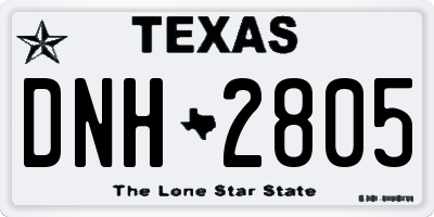 TX license plate DNH2805