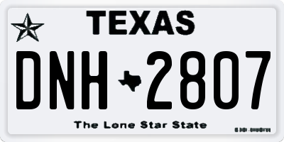TX license plate DNH2807