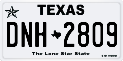 TX license plate DNH2809