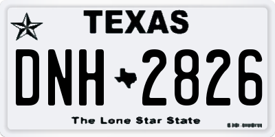 TX license plate DNH2826