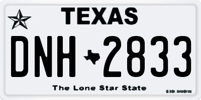 TX license plate DNH2833
