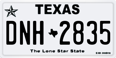 TX license plate DNH2835