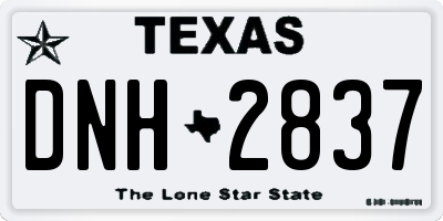 TX license plate DNH2837