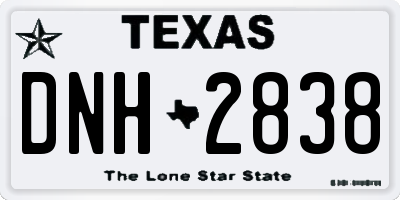 TX license plate DNH2838