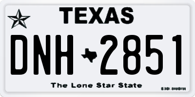 TX license plate DNH2851