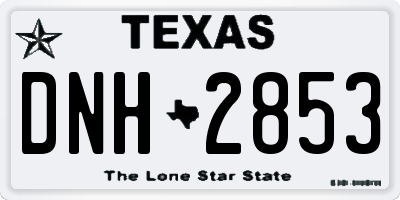 TX license plate DNH2853