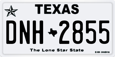 TX license plate DNH2855