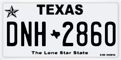 TX license plate DNH2860