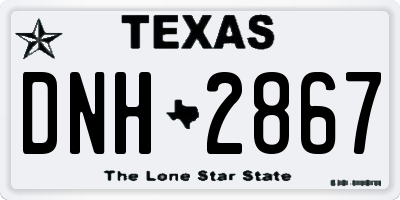 TX license plate DNH2867