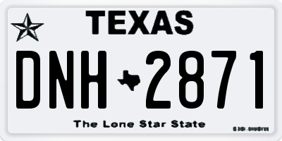 TX license plate DNH2871