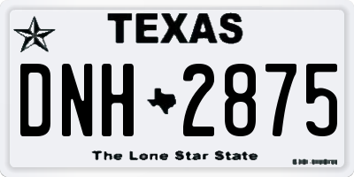 TX license plate DNH2875
