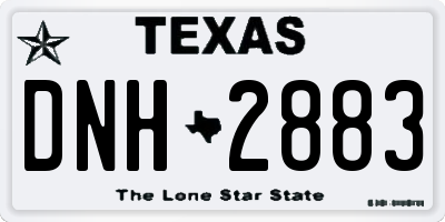 TX license plate DNH2883