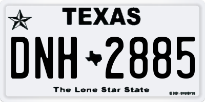 TX license plate DNH2885